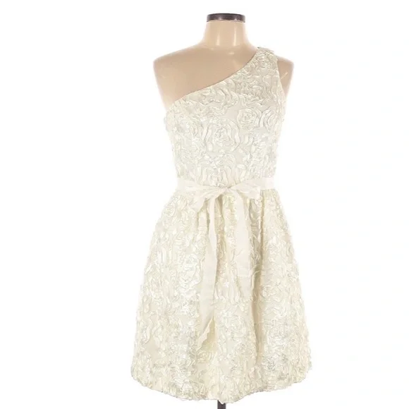 jill stuart one shoulder dress NWT Jill Stuart Womens Sunset Ruched One Shoulder Ruffle Cocktail Dress Size 8